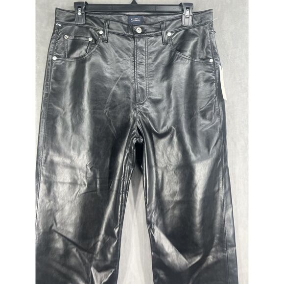 Citizens of Humanity Recycled Leather Gaucho Pants Size 32 Black - Picture 3 of 9